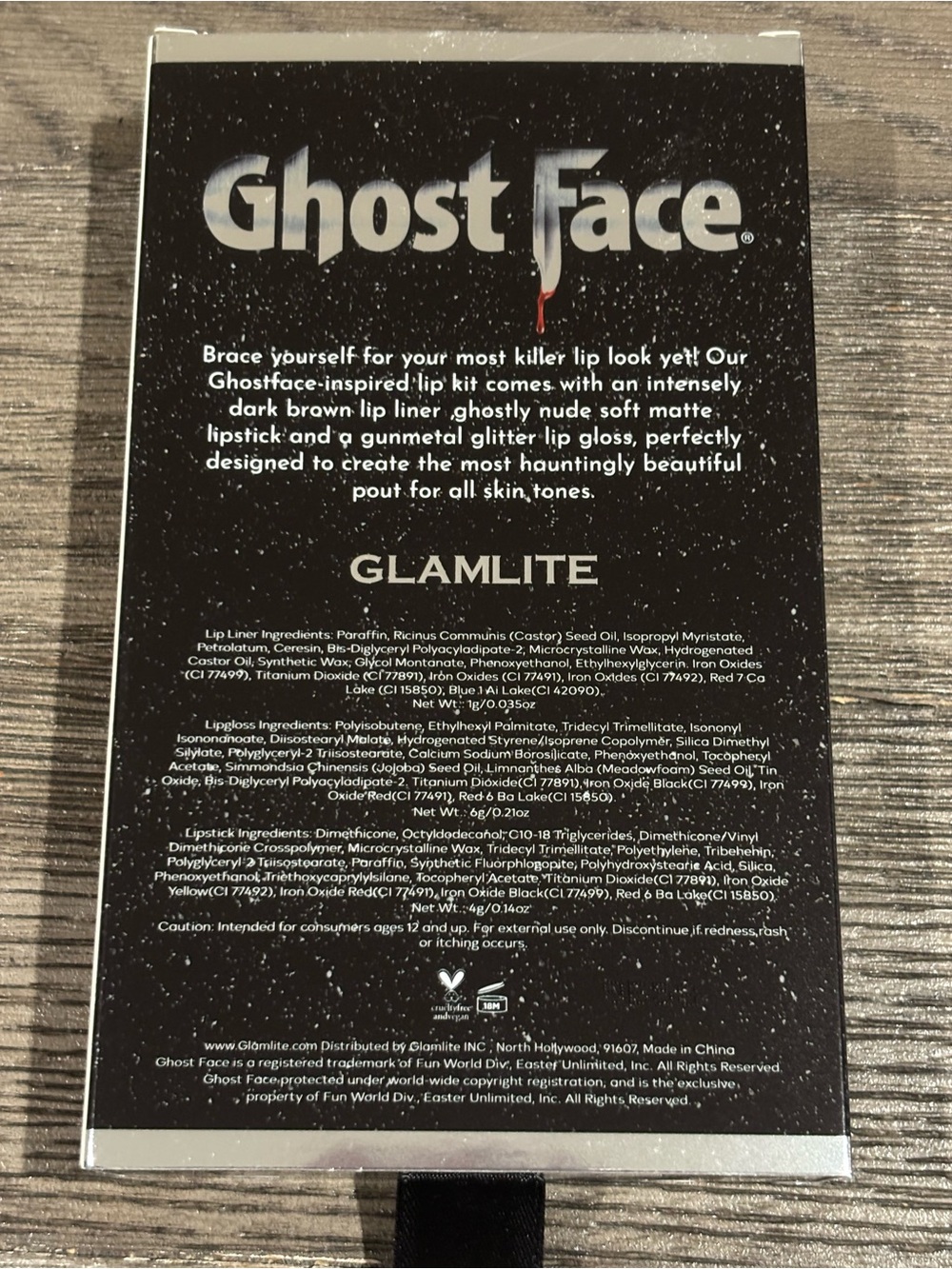 GLAMLITE • Ghost Face Nude Lip Kit • 3-Piece Limited Edition Horror Set - Picture 5 of 16